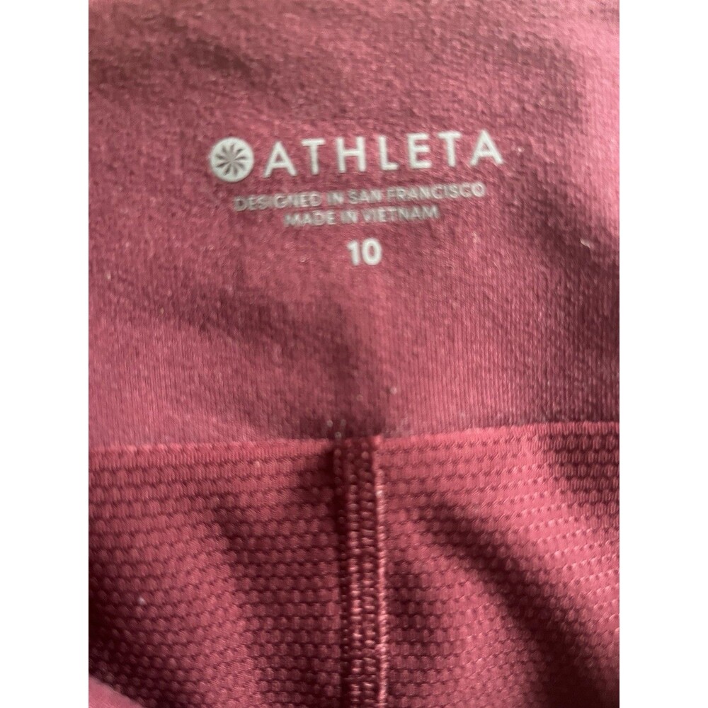 Athleta Skort Womens 10 Burgundy Wine Built In Shorts Zip Pockets Athletic - Picture 7 of 9